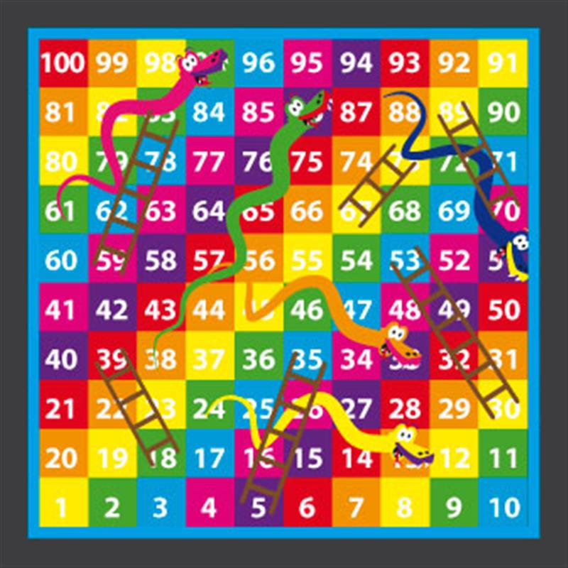 Technical render of a 1-100 Snakes and Ladders (Solid)